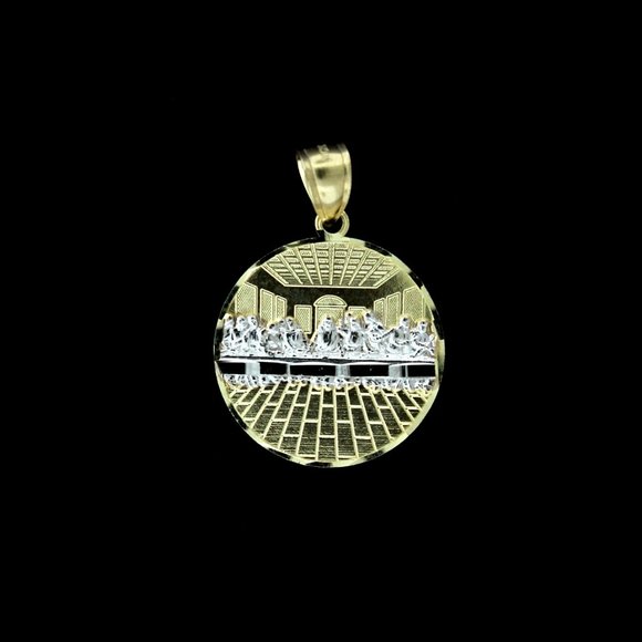 10K Real Gold Rope Chain and Last Supper Pendant Set - Picture 4 of 8